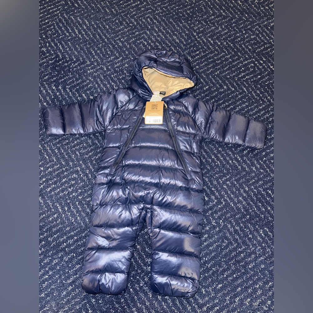 Patagonia Baby Dark Blue Puffer Snowsuit